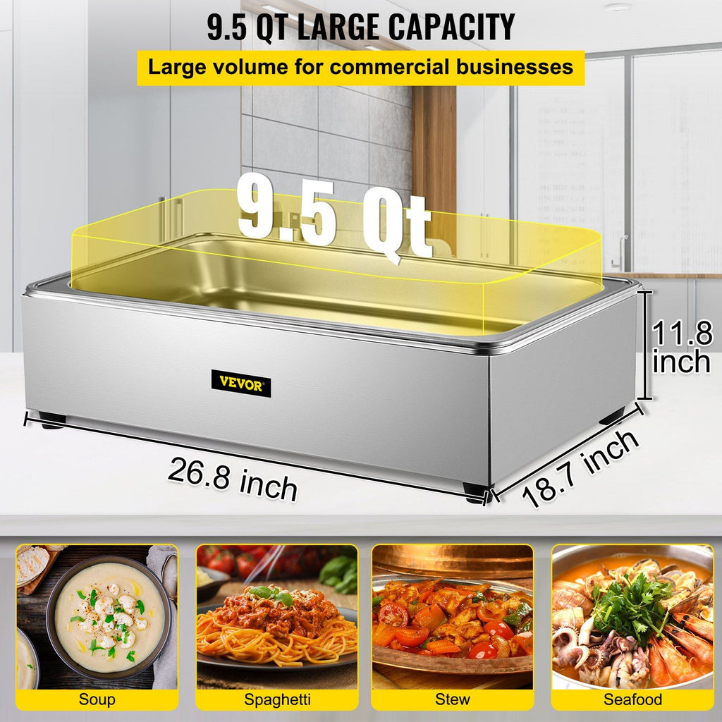 9.5 Quart Electric Stainless Steel Food Warmer P8469