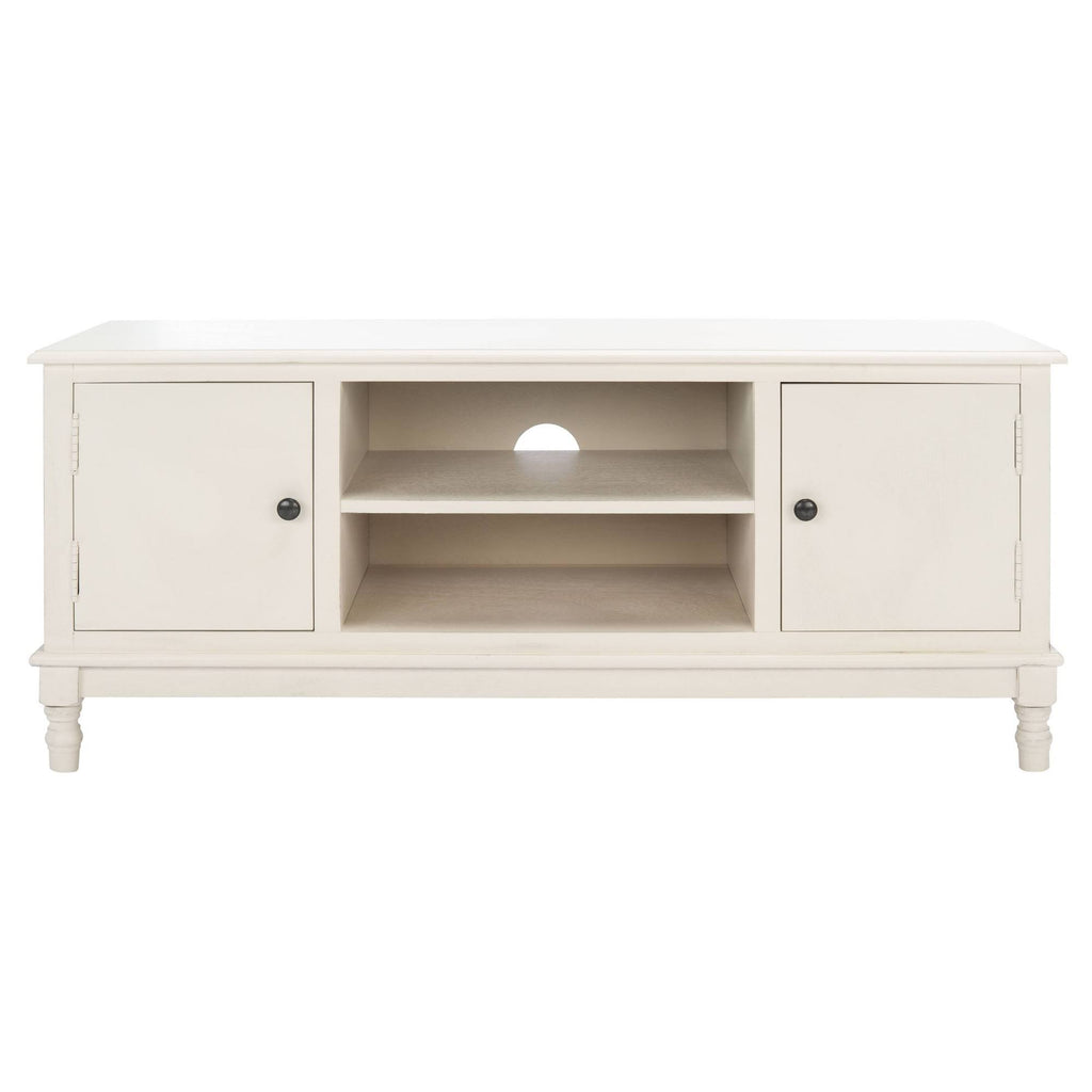 2 Door 1 Shelf Media Stand Distressed White T124