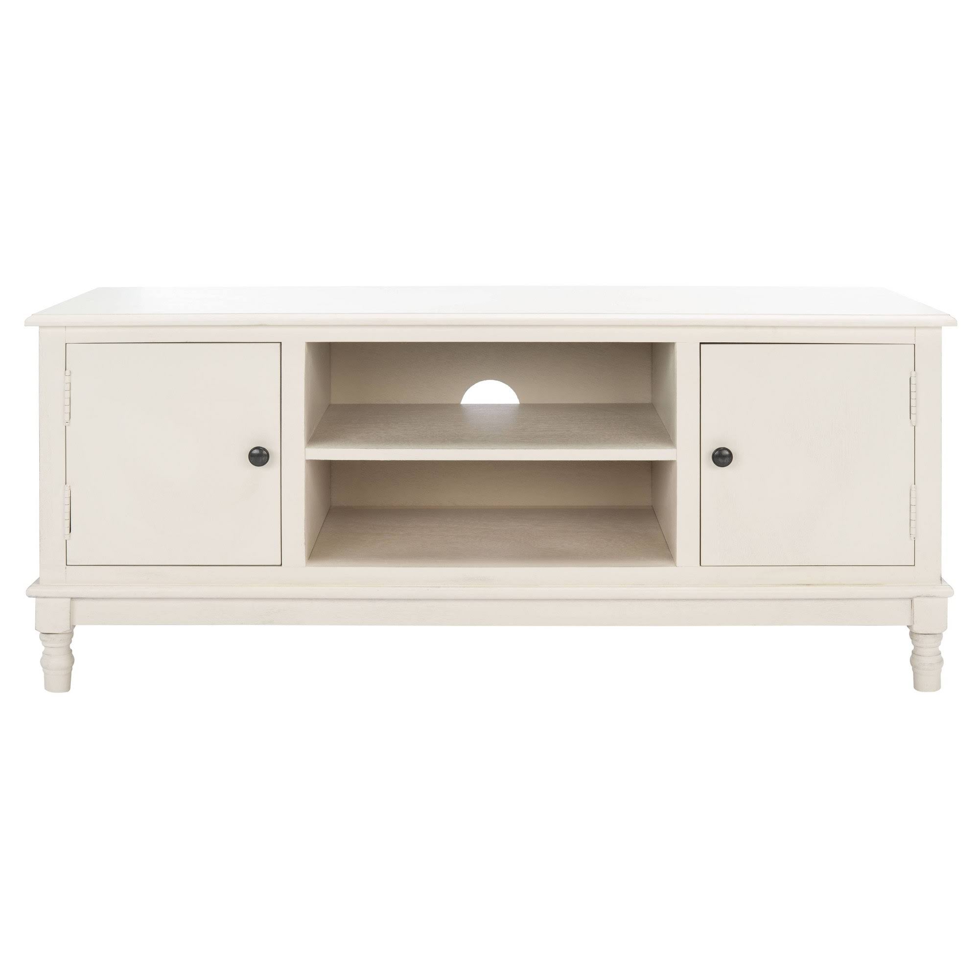 2 Door 1 Shelf Media Stand Distressed White T124
