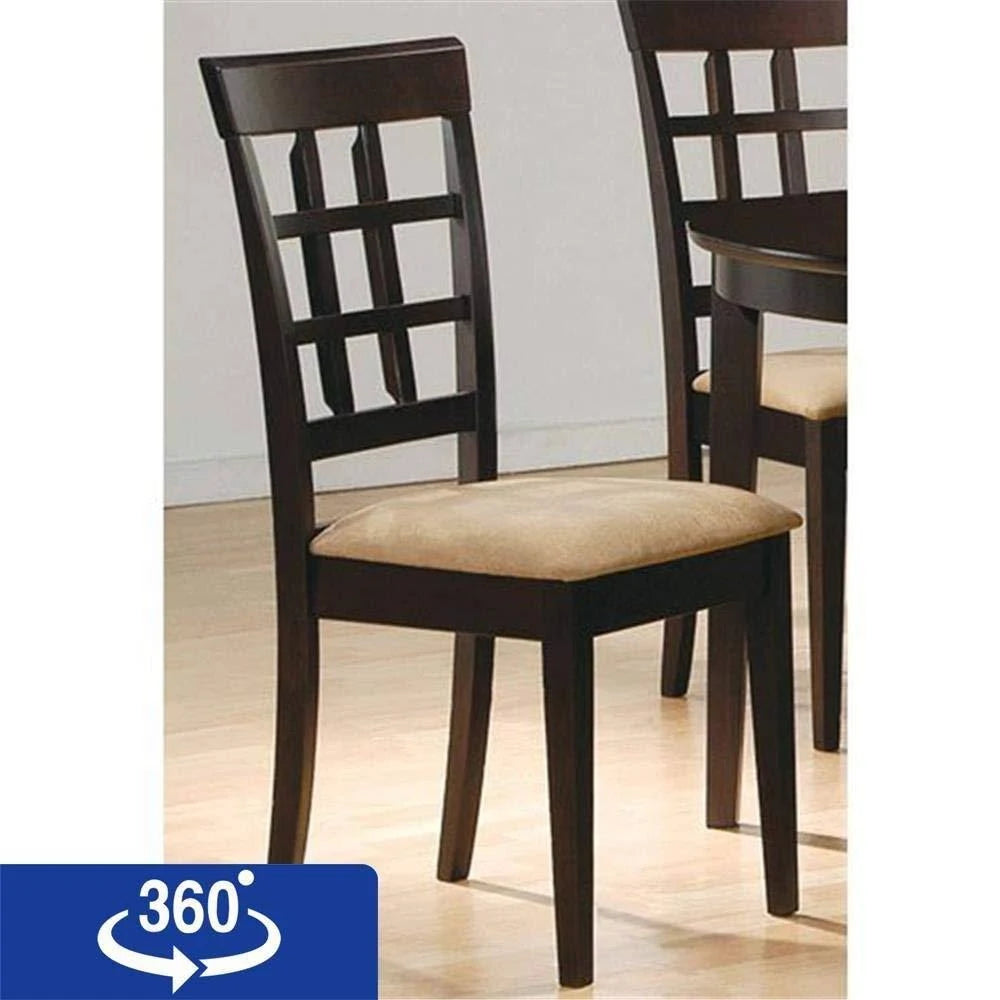 Wheat Back Side Chairs Cappuccino and Beige (Set of 2) B7852
