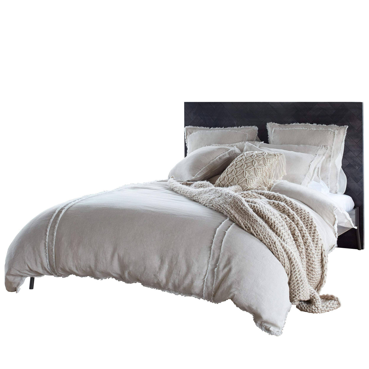 Queen Duvet Cover Set in Natural Grey Q718