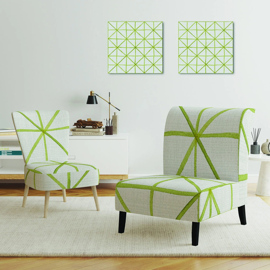 Geometric Green Triangle Upholstered Accent Chair O199520