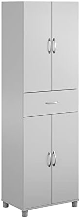 Dove Gray Storage Cabinet with Drawer M6037