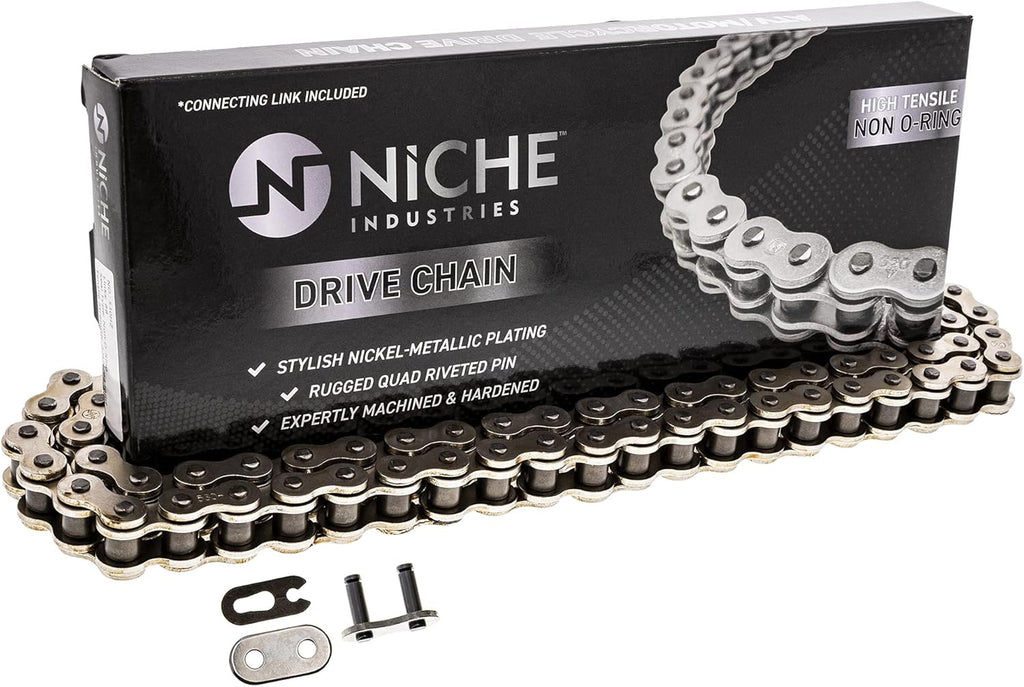 Drive Sprocket Chain Combo Front 16 Rear 42 Tooth 530HZ Standard 120 Links Pack of 2 Z410