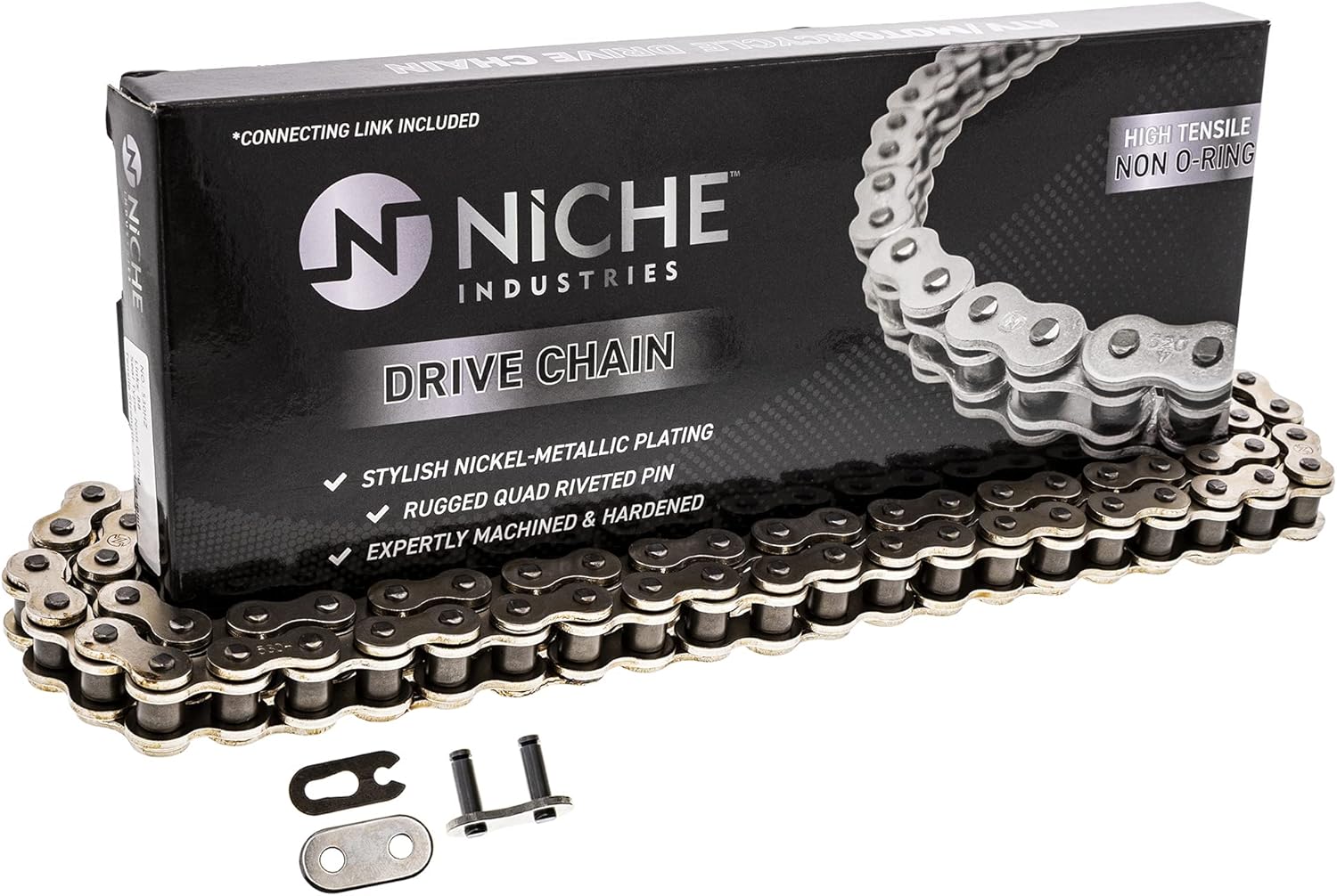 Drive Sprocket Chain Combo Front 16 Rear 42 Tooth 530HZ Standard 120 Links Pack of 2 Z410