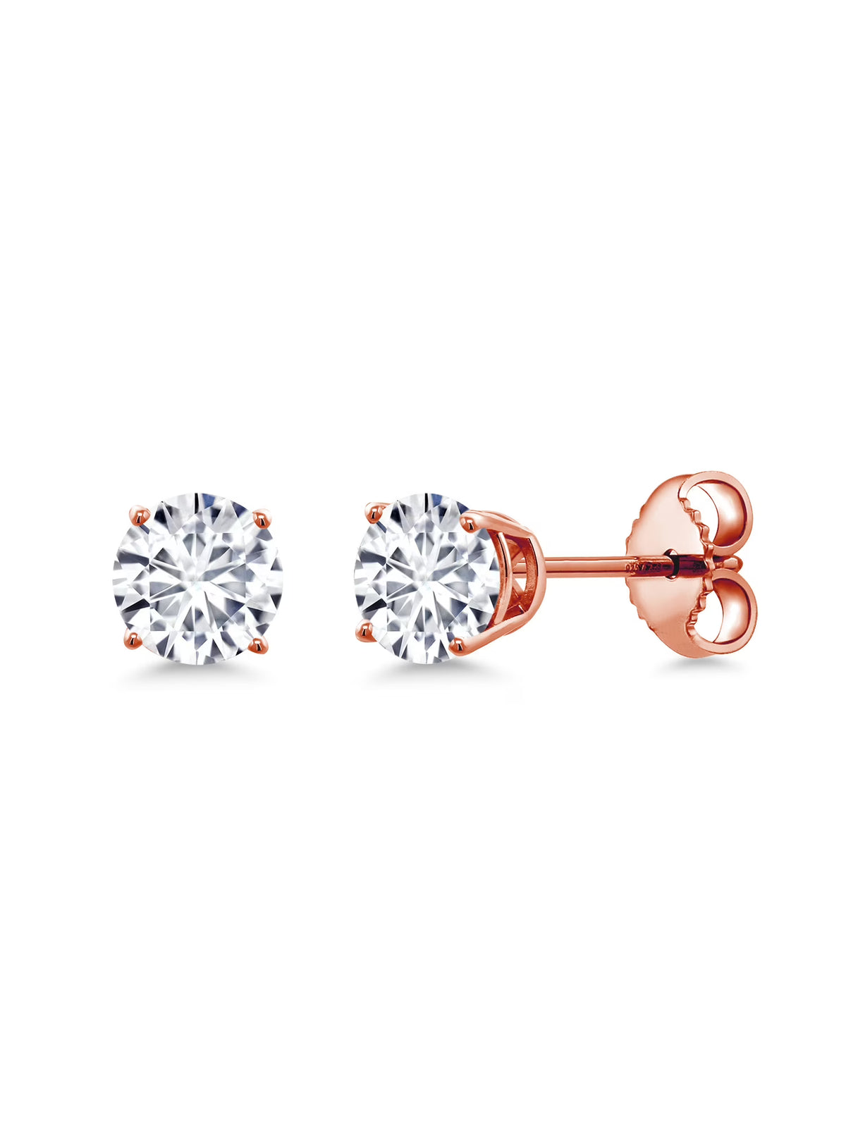18K Rose Gold Plated Silver Stud Earrings V6369