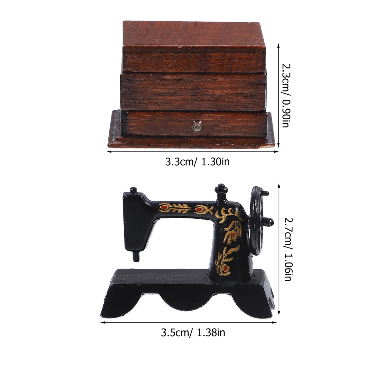Miniature Dollhouse Sewing Machine Wood P852635