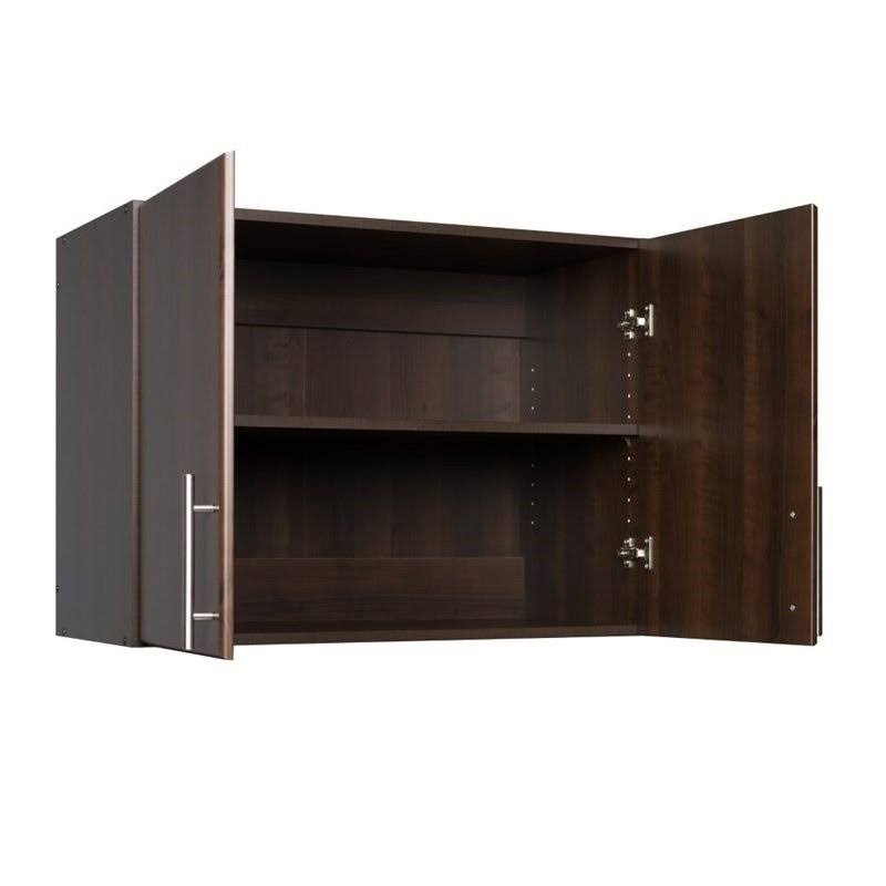 32x22 Stackable Wall Storage Cabinet in Espresso J9623