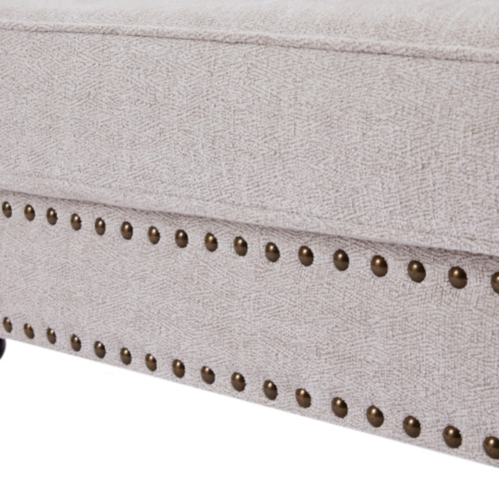 White Chenille Upholstered 2 Seater Sofa I9457