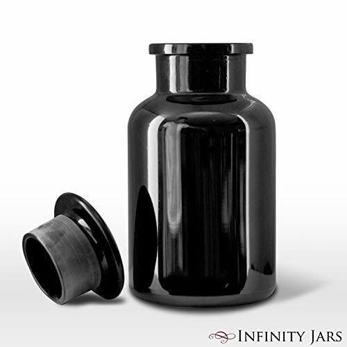 2 LITER Black Ultraviolet Glass Apothecary Jar F9990
