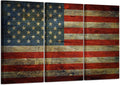 3 Panel Framed Canvas Wall Art USA Flag Print X7385