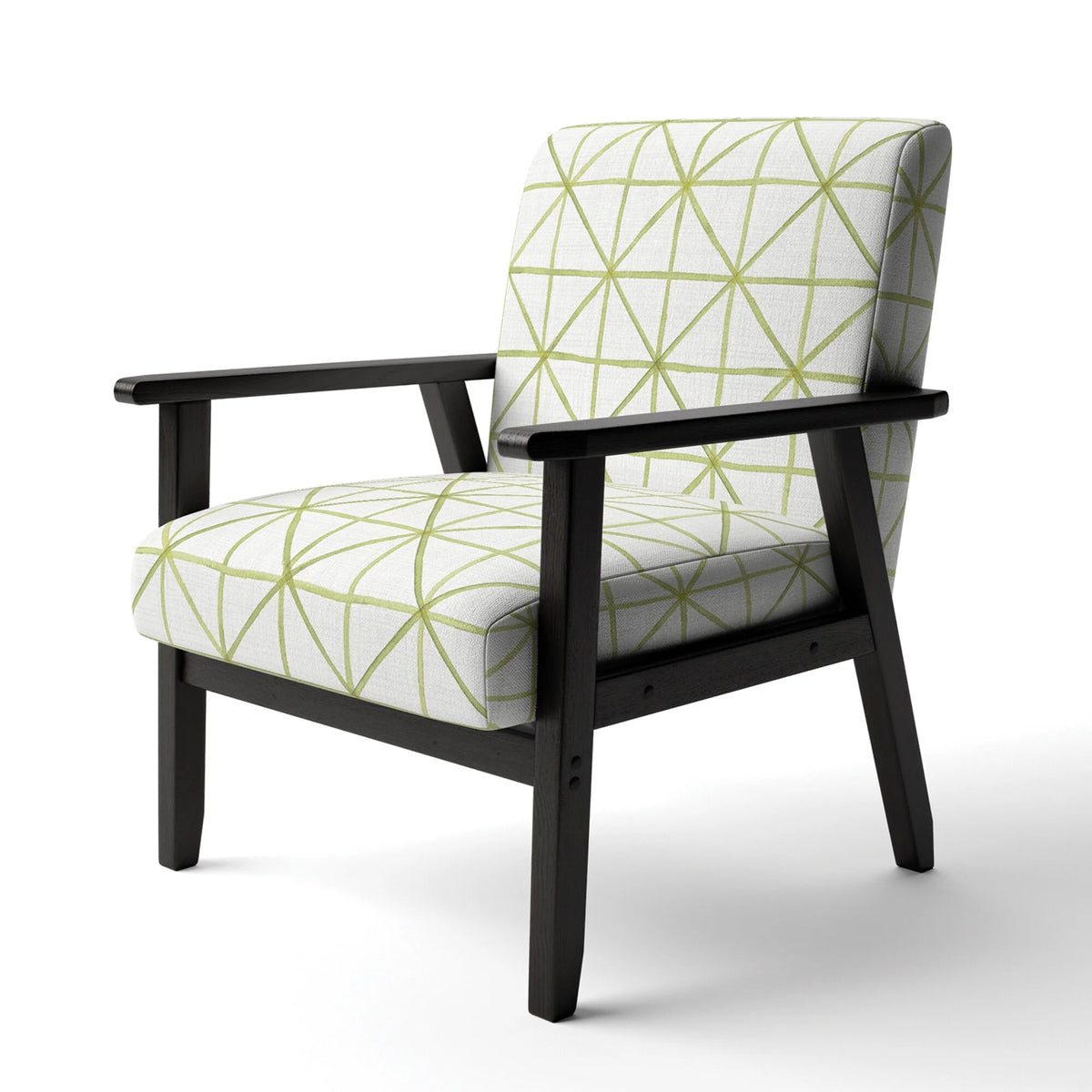 Geometric Green Triangle Upholstered Accent Chair O199520