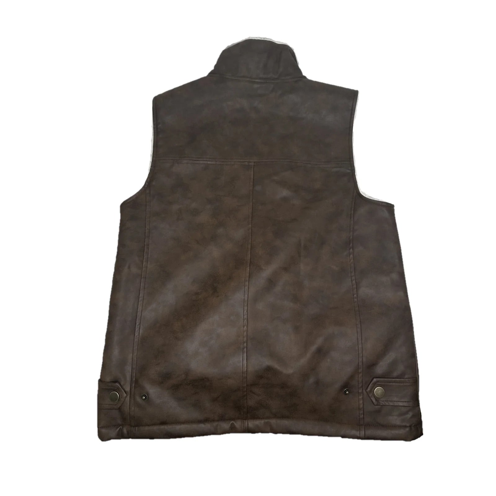 Camel Distressed PU Vest G21036
