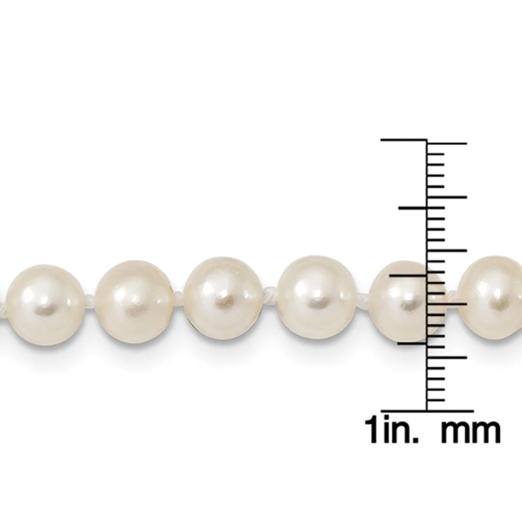 Sterling Silver Rhodium-plated White Freshwater Cultured Pearl Necklace P8503