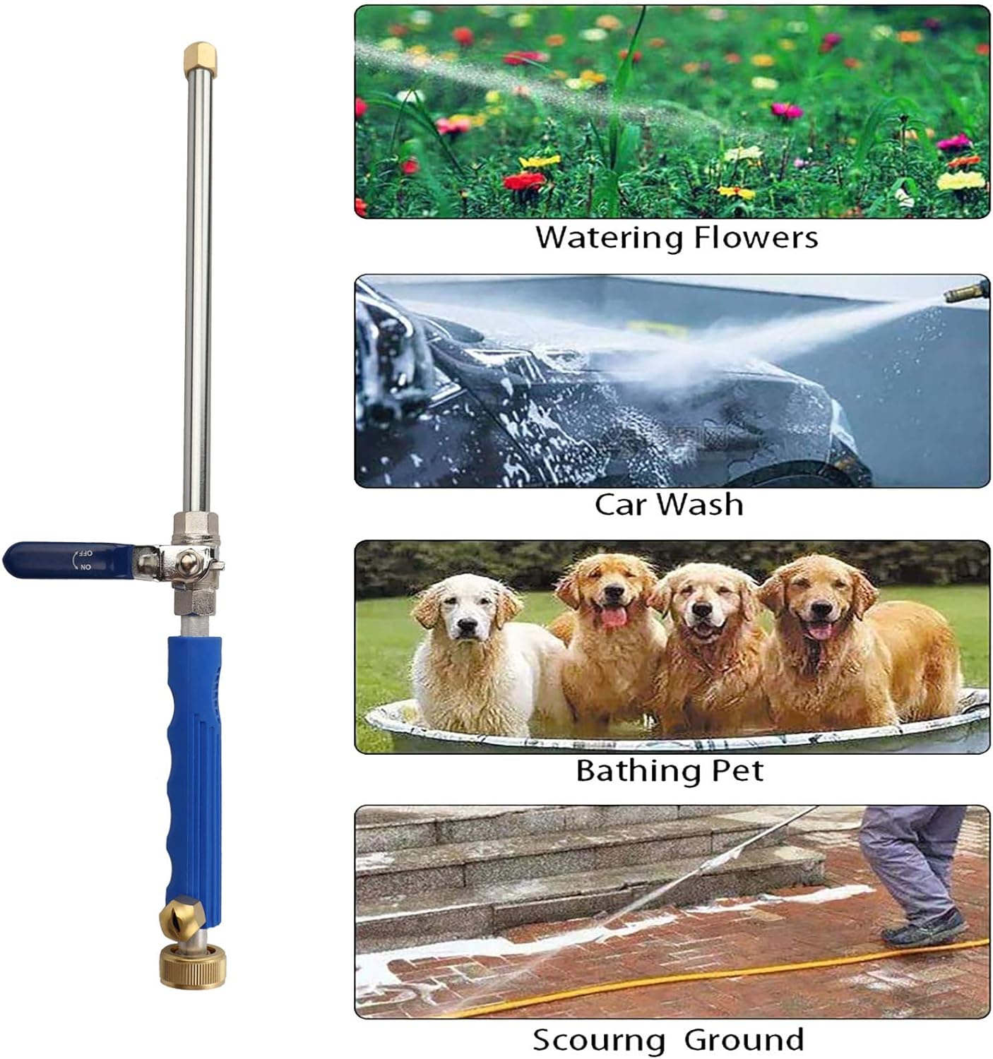 Blue Pack of 2 Power Washer Sprayer Wand with Flexible Hose Nozzle A703062