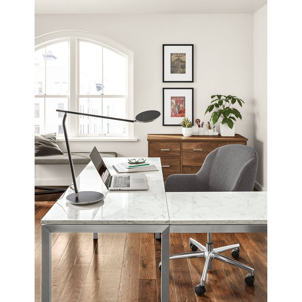 Rolling Office Chair in Flint Oatmeal Brown Grey Fabric Z55940