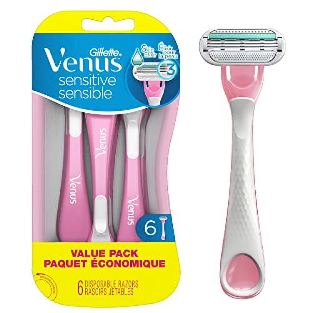 Sensitive Disposable Razors for Women, 6 Count, 2 Pack W661