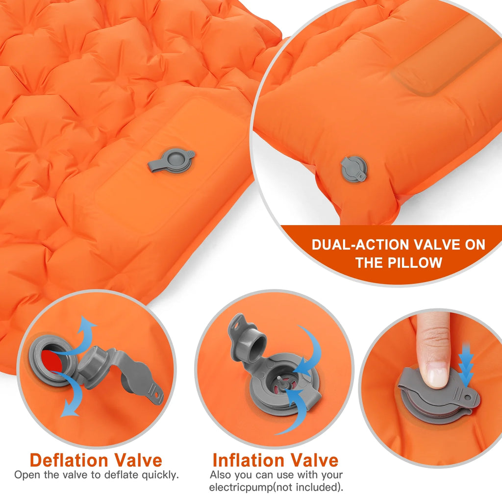 Ultralight Waterproof Camping Air Mattress Sleeping Pad with Built-in Pump A334016