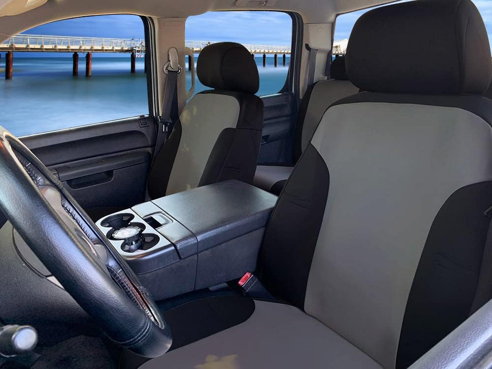 Gray & Black Neoprene Front Seat Covers E667133