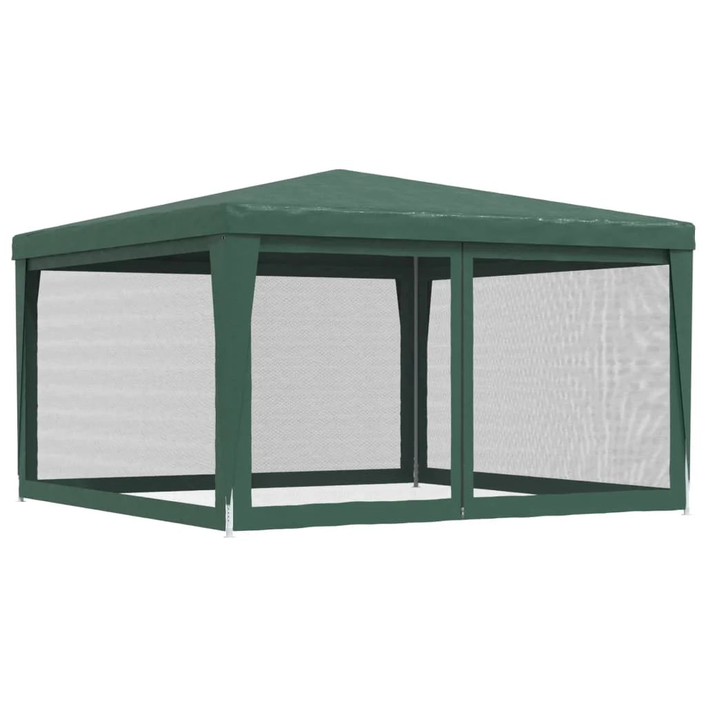 Party Tent with 4 Mesh Sidewalls Green 13.1'x13.1' HDPE P556