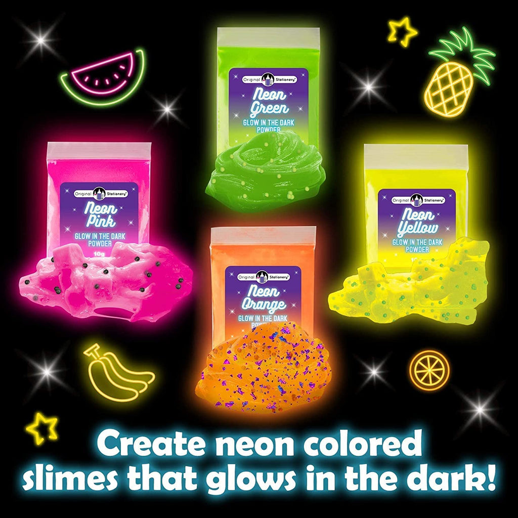 Glow in The Dark Slime Kit, 39 Piece Kit with Glitter J1132