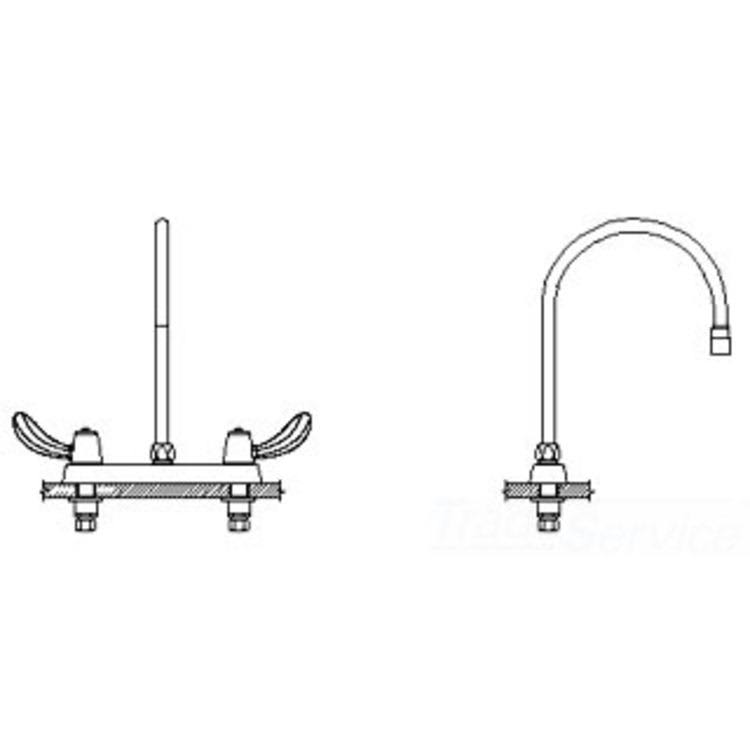 Two Handle Cast Deck-Mount Faucet I74973