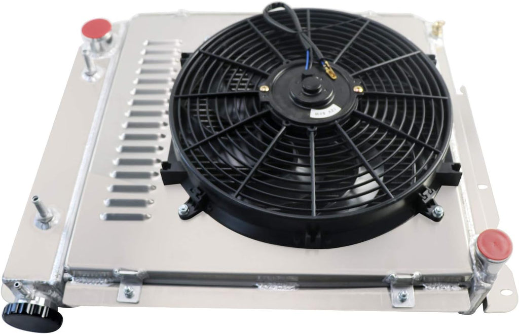 4 Row All Aluminum Radiator with 16" Fan Shroud and Thermostat L360