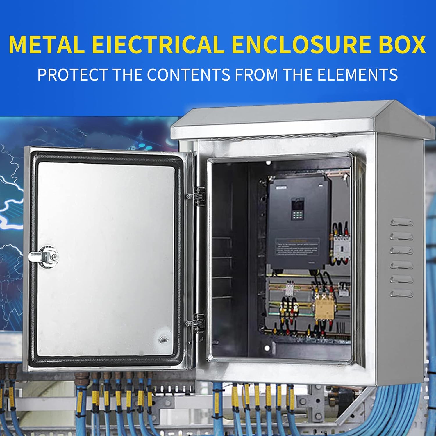 304 Stainless Steel Electrical Box 20'' x 16'' x 8'' IP65 Weatherproof Enclosure with Mounting Plate A423