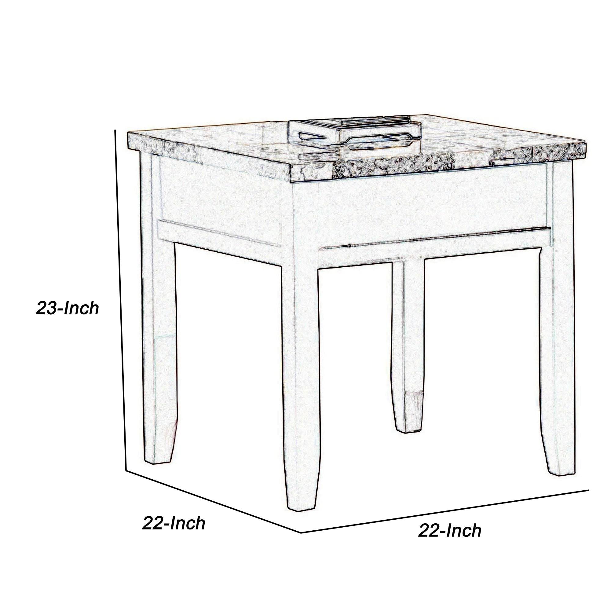 Cherry Brown Square End Table with Tapered Legs F3295