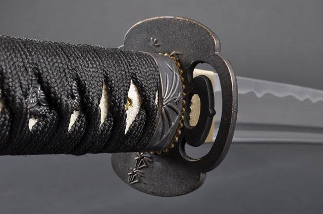 Aluminium Alloy Unsharpened Full Tang Katana with Black Scabbard W8073
