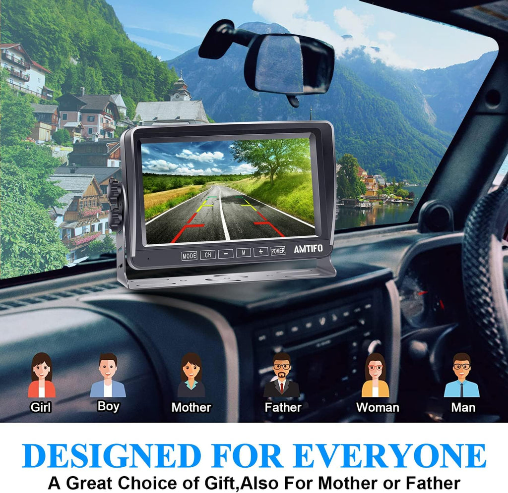 7 Inch Monitor Wired Backup Camera System for Trucks Trailers RVs Car G997