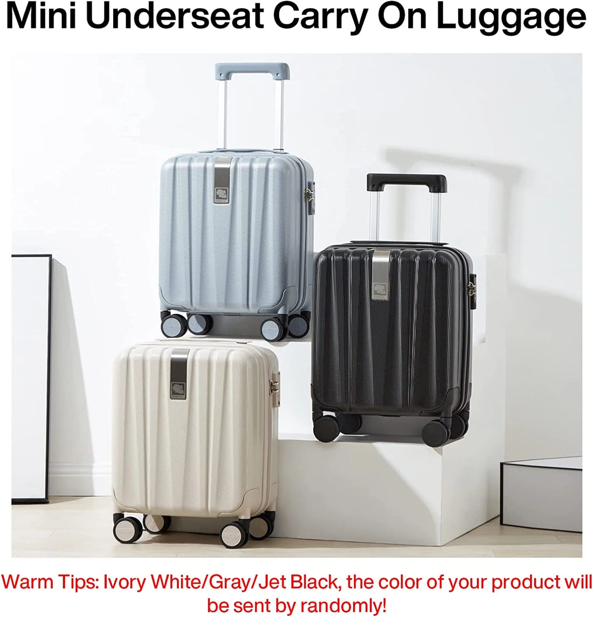 Jet Black 14 Inch Hardside Carry On Luggage B242