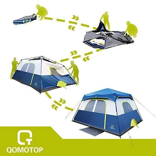 4/6/8/10 Person Instant Pop Up Camping Tent with Top Rainfly O547