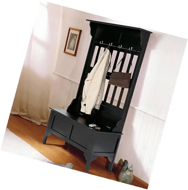 Hall Tree & Storage Bench (Black) X487