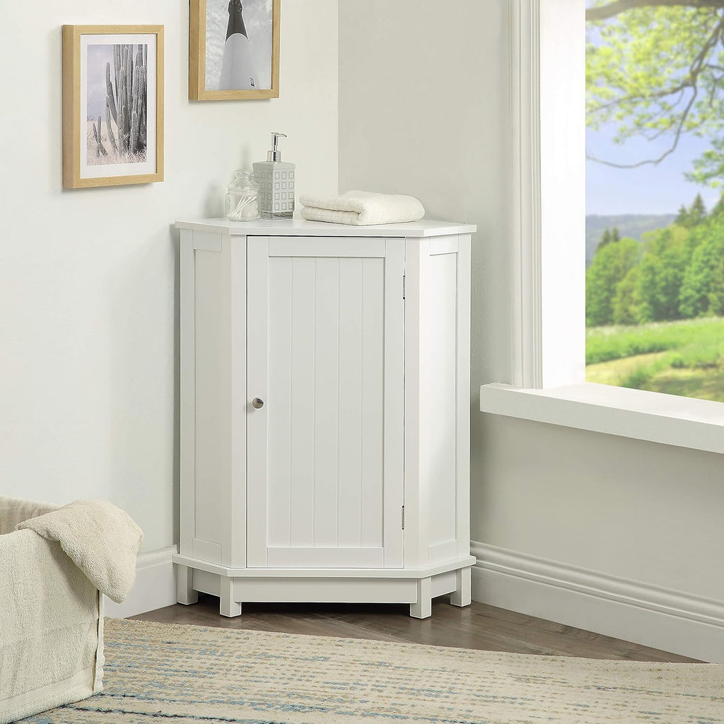 White Triangular Storage Cabinet J785399