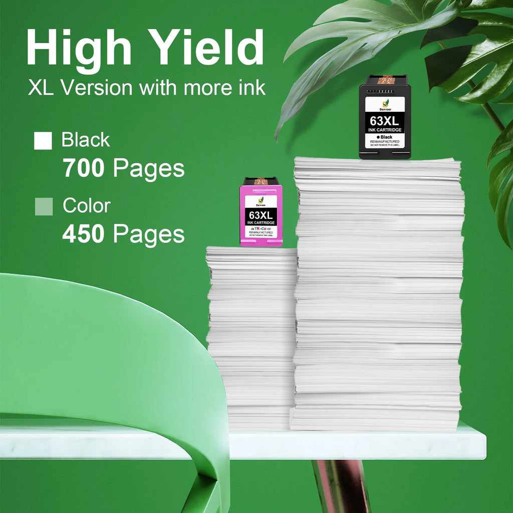 63XL Ink Cartridge Combo Pack (2-Pack, 1 Black, 1 Tri-Color) V189
