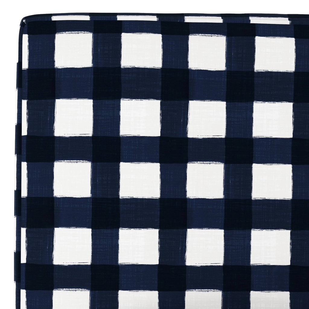 California King Blue Plaid Headboard L65130