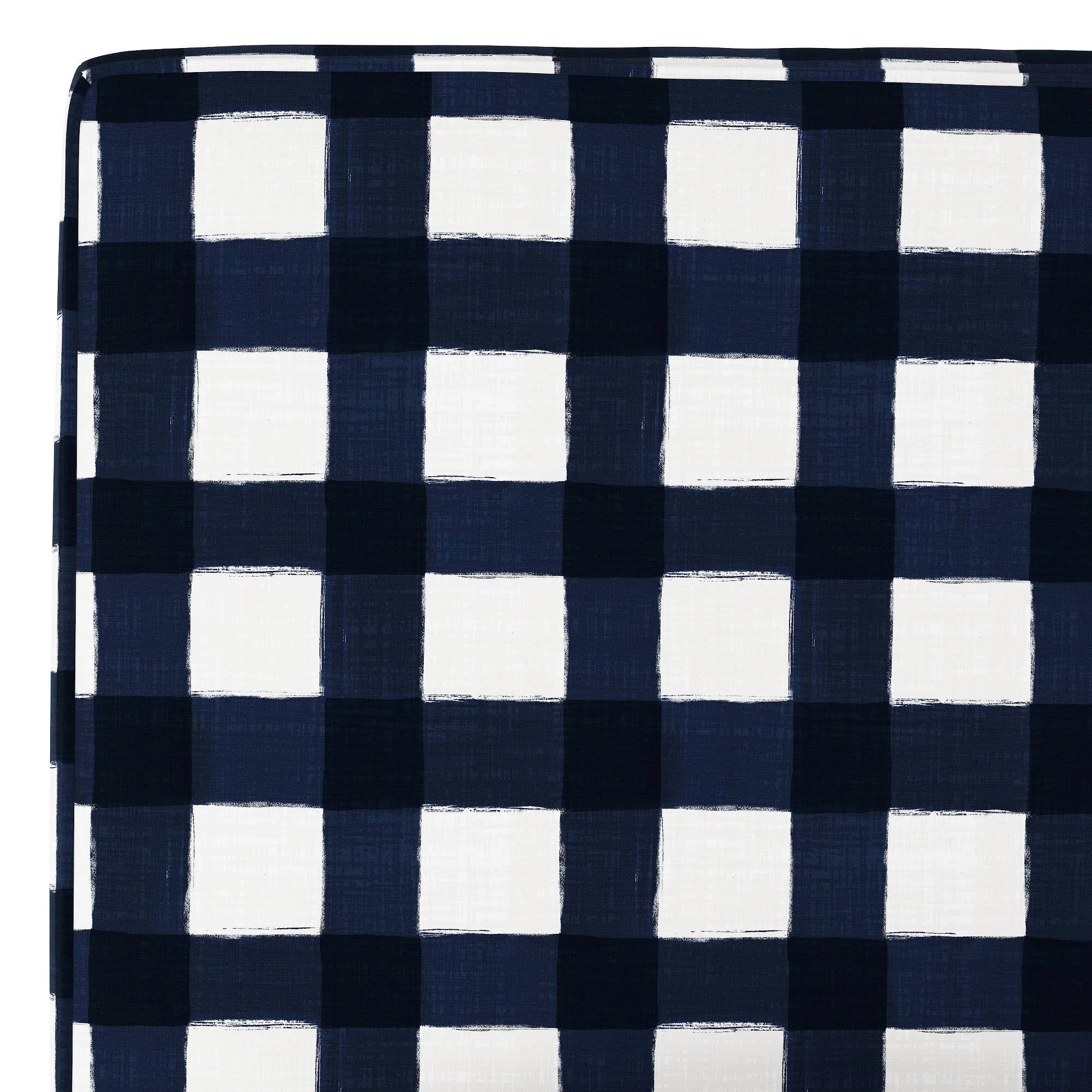 California King Blue Plaid Headboard L65130