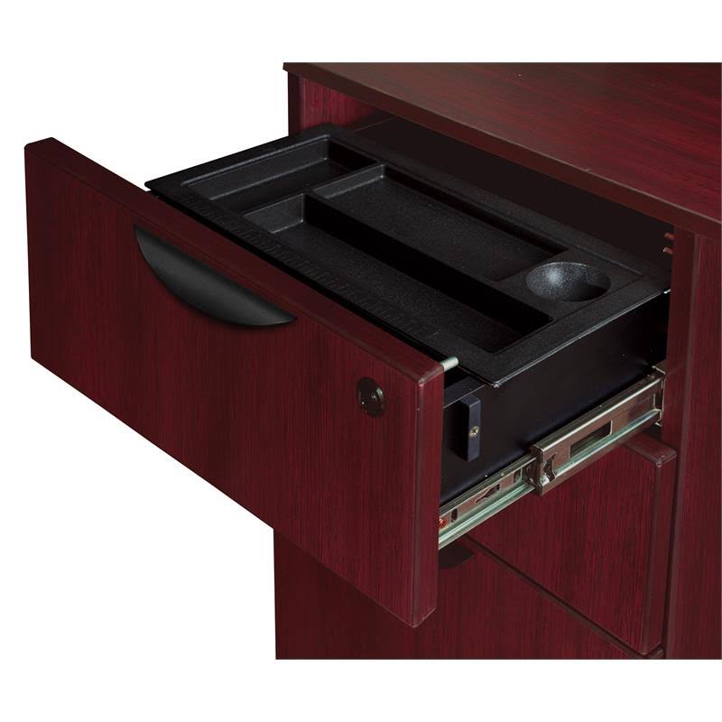 Mahogany Single Pedestal Corner Credenza S4862