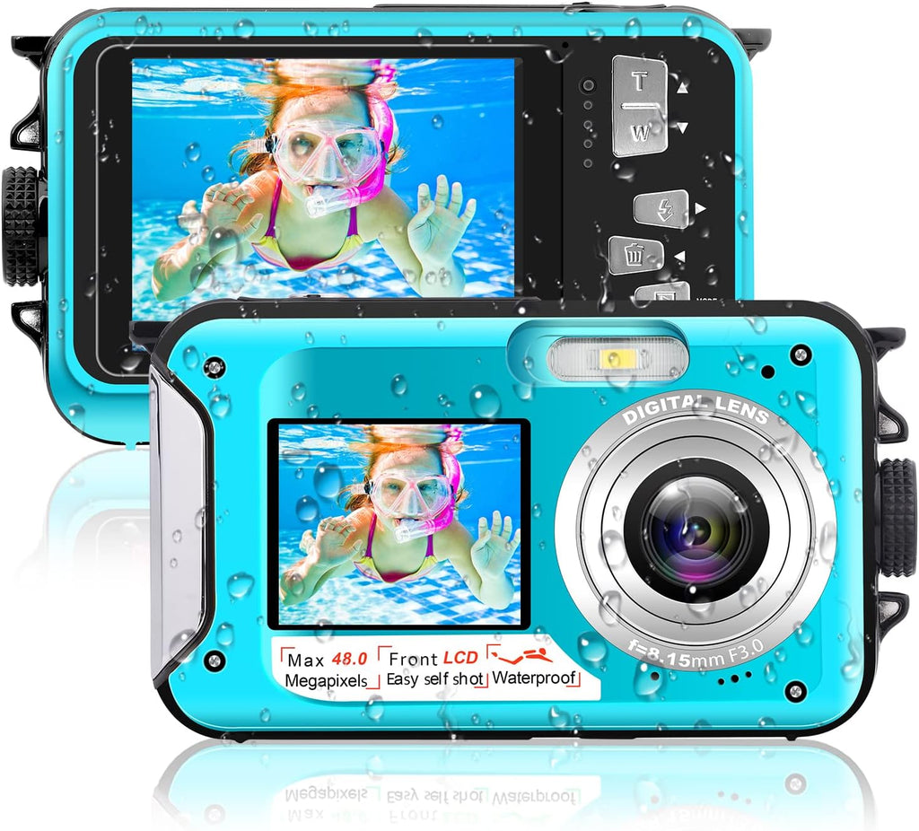 Waterproof Underwater Digital Camera 48MP 2.7K Video Pack of 2 W55910