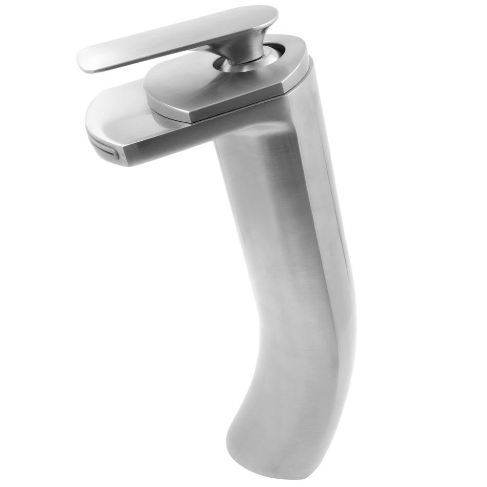 Brushed Nickel Waterfall Vessel Faucet T57829