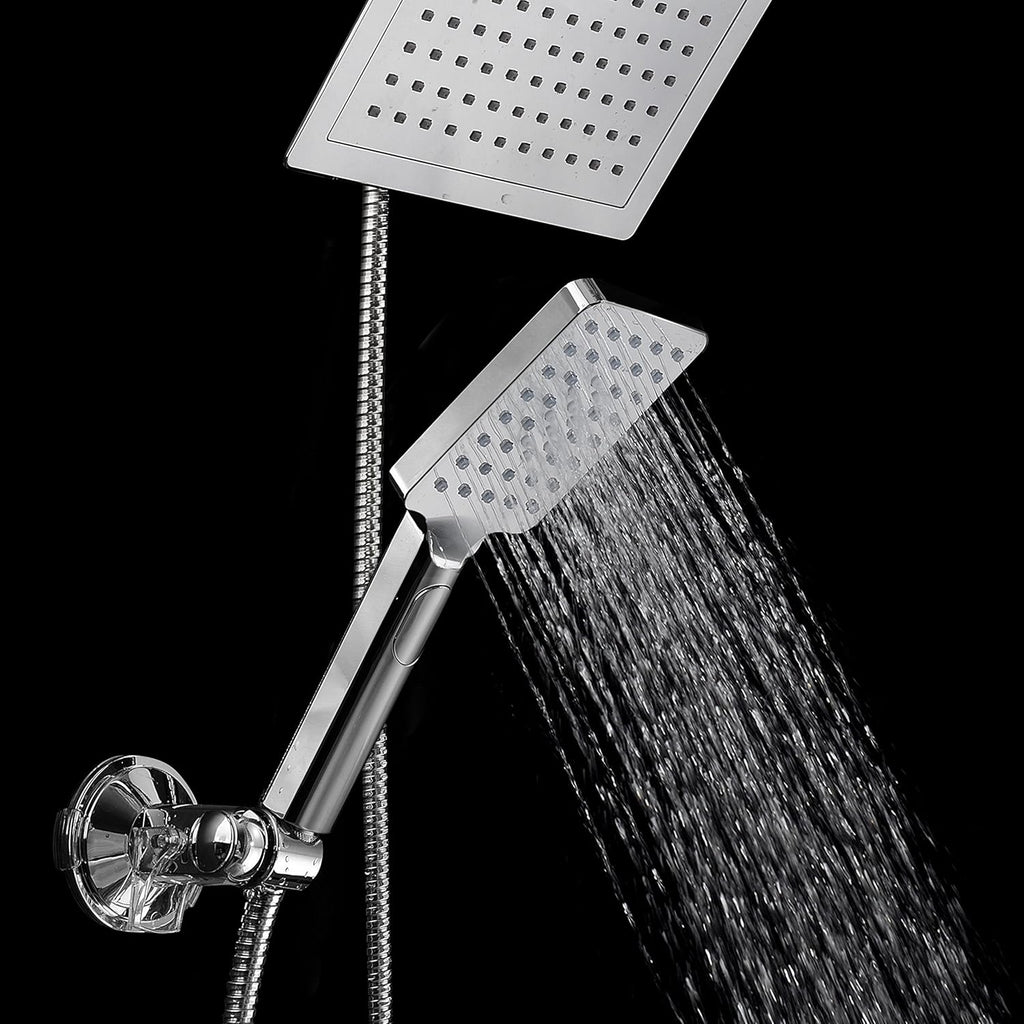 Chrome 9" Square Rainfall Shower Head / Handheld Combo, Pack of 2 C82499