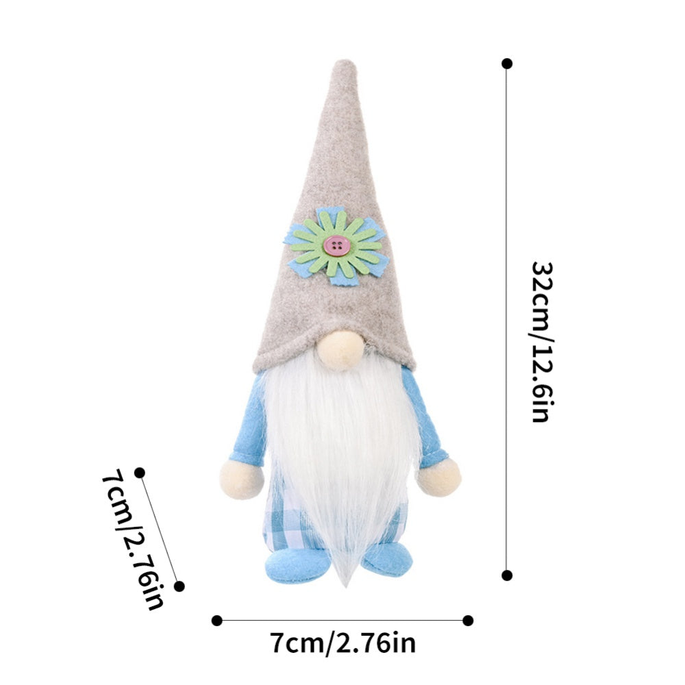 2pcs Flower Hat Faceless Doll Spring Gnome Elf Doll Handmade Rudolph Dwarf Doll W251