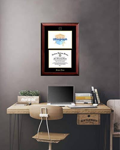 Gold Embossed Diploma Frame with Campus Images Lithograph H166