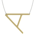 18K Yellow Gold Initial Pendant with 18 Inch Silver Chain F97173