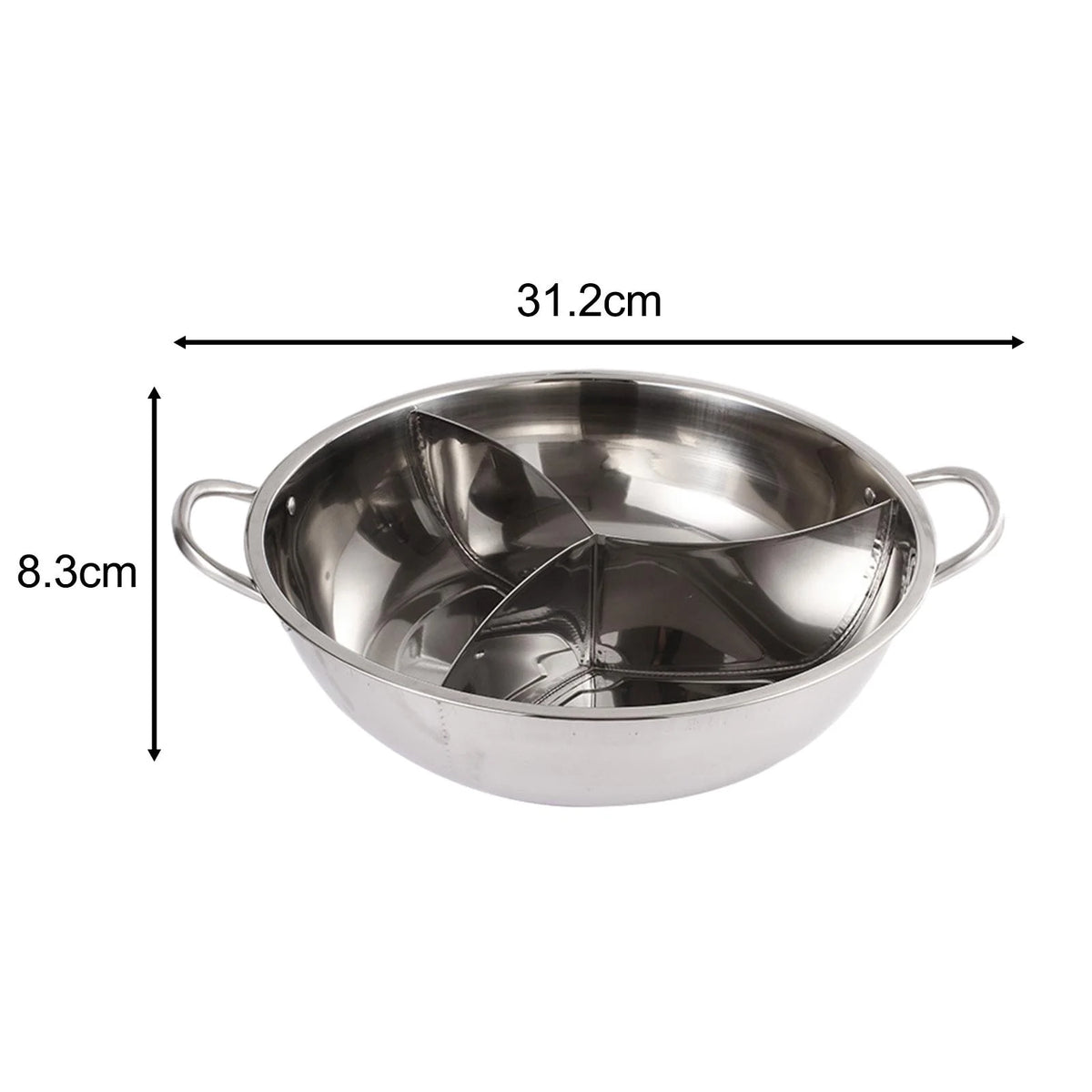 Three Sided Tabletop Hot Pot Cookware 31.2cm S2221