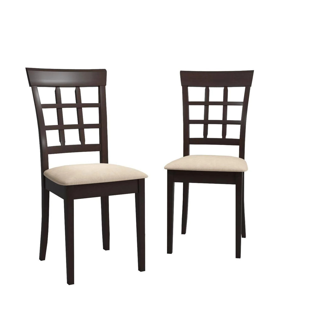 Wheat Back Side Chairs Cappuccino and Beige (Set of 2) B7852