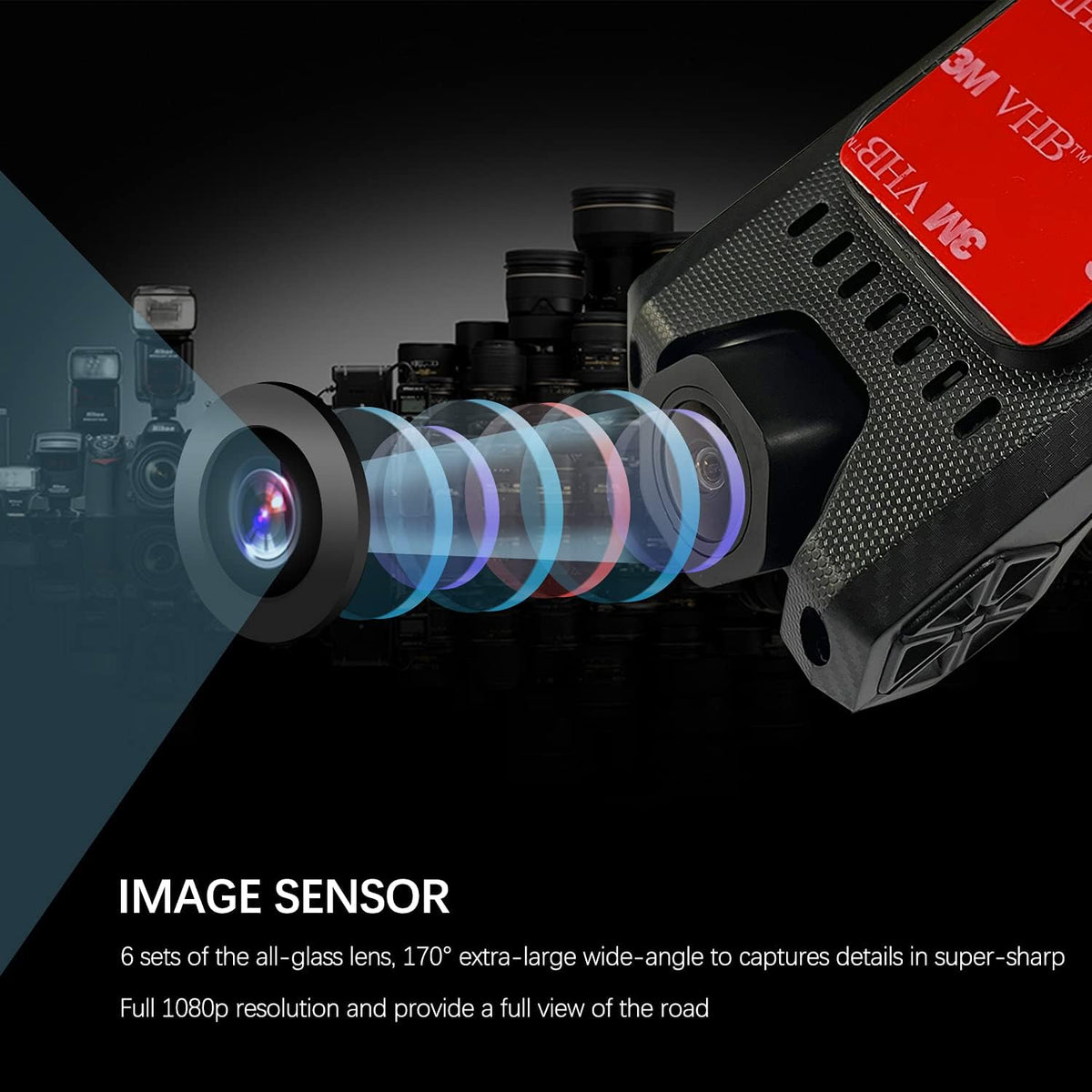 Dash Cam with 16GB Micro SD Card, Pack of 2 V162715