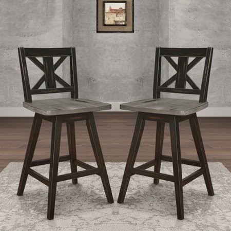 Black Counter Height Dining Chair, Set of 2 X26166