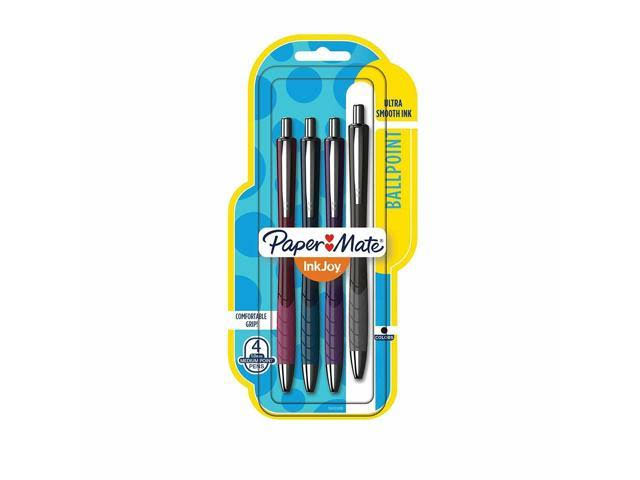 Retractable Ballpoint Pens, Assorted Barrels, 4-Count U3811